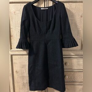 Susana Monaco Navy Dress with Pleated Sleeves